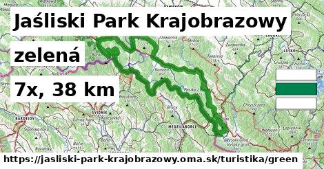 Jaśliski Park Krajobrazowy Turistické trasy zelená 