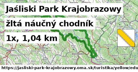 Jaśliski Park Krajobrazowy Turistické trasy žltá náučný chodník