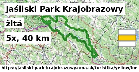 Jaśliski Park Krajobrazowy Turistické trasy žltá iná