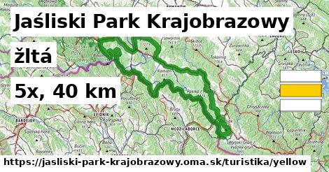 Jaśliski Park Krajobrazowy Turistické trasy žltá 
