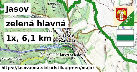 Jasov Turistické trasy zelená hlavná