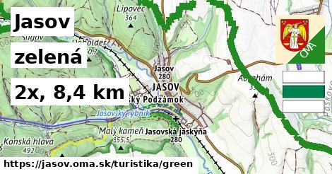 Jasov Turistické trasy zelená 