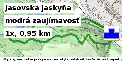 Jasovská jaskyňa Turistické trasy modrá zaujímavosť
