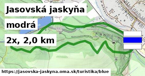 Jasovská jaskyňa Turistické trasy modrá 