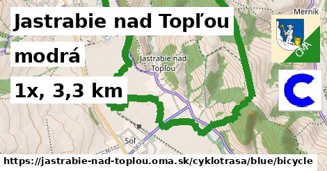 Jastrabie nad Topľou Cyklotrasy modrá bicycle