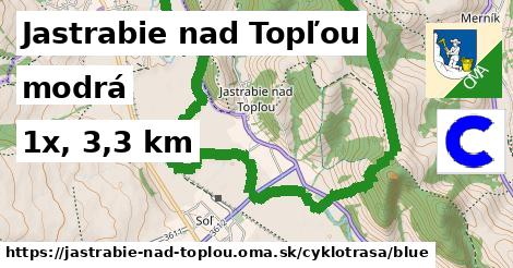 Jastrabie nad Topľou Cyklotrasy modrá 