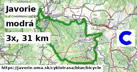 Javorie Cyklotrasy modrá bicycle