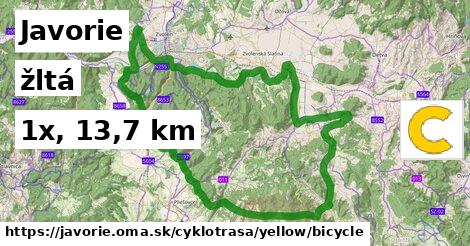 Javorie Cyklotrasy žltá bicycle