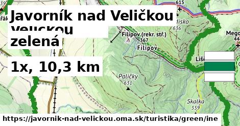 Javorník nad Veličkou Turistické trasy zelená iná