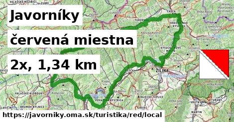 Javorníky Turistické trasy červená miestna