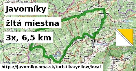 Javorníky Turistické trasy žltá miestna