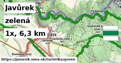 Javůrek Turistické trasy zelená 