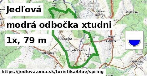 Jedľová Turistické trasy modrá odbočka xtudni