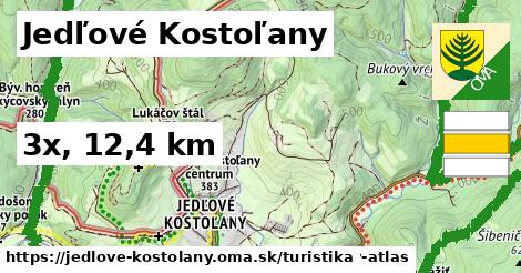 Jedľové Kostoľany Turistické trasy  