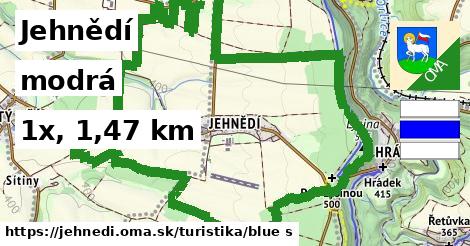 Jehnědí Turistické trasy modrá 