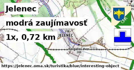 Jelenec Turistické trasy modrá zaujímavosť