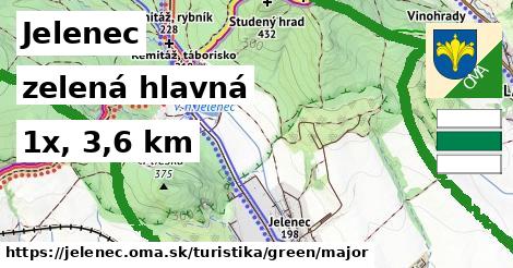 Jelenec Turistické trasy zelená hlavná