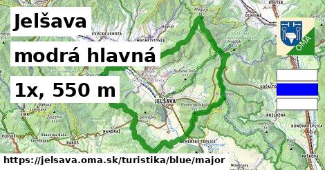 Jelšava Turistické trasy modrá hlavná