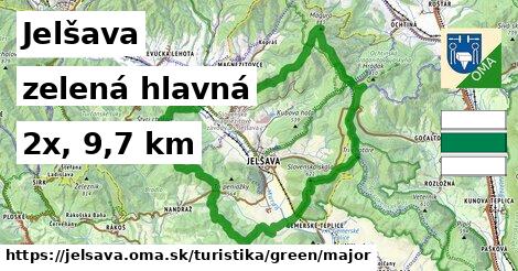 Jelšava Turistické trasy zelená hlavná