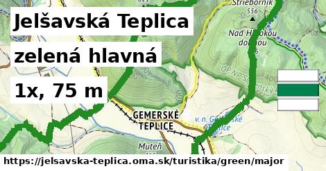 Jelšavská Teplica Turistické trasy zelená hlavná
