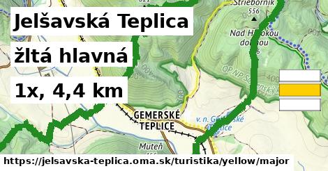 Jelšavská Teplica Turistické trasy žltá hlavná