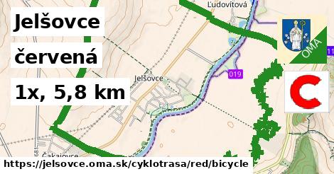 Jelšovce Cyklotrasy červená bicycle
