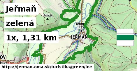 Jeřmaň Turistické trasy zelená iná