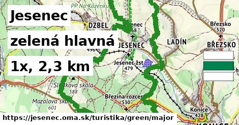 Jesenec Turistické trasy zelená hlavná