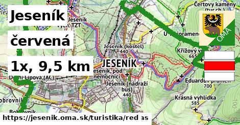 Jeseník Turistické trasy červená 