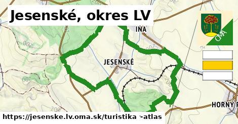 Jesenské, okres LV Turistické trasy  