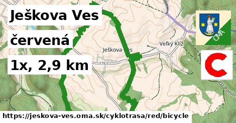 Ješkova Ves Cyklotrasy červená bicycle