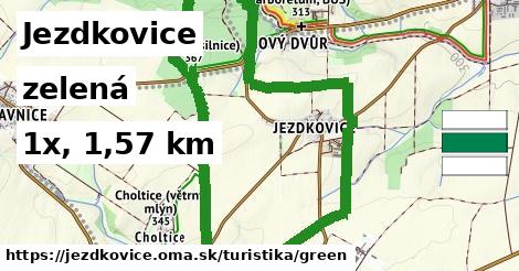 Jezdkovice Turistické trasy zelená 