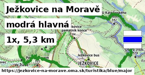 Ježkovice na Moravě Turistické trasy modrá hlavná
