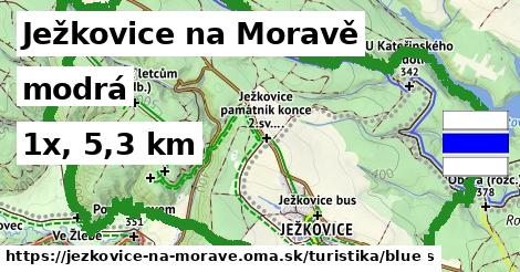 Ježkovice na Moravě Turistické trasy modrá 