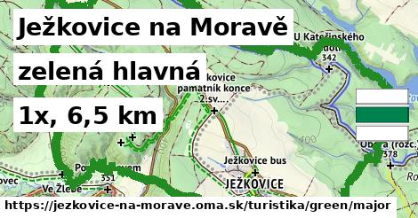 Ježkovice na Moravě Turistické trasy zelená hlavná