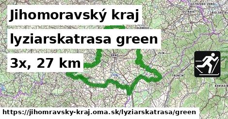 Jihomoravský kraj Lyžiarske trasy zelená 