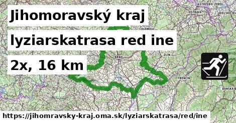 Jihomoravský kraj Lyžiarske trasy červená iná
