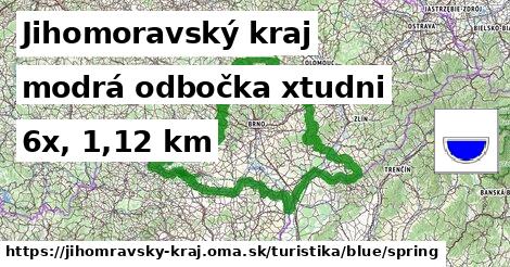 Jihomoravský kraj Turistické trasy modrá odbočka xtudni