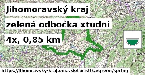 Jihomoravský kraj Turistické trasy zelená odbočka xtudni