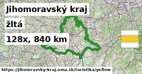 Jihomoravský kraj Turistické trasy žltá 