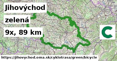 Jihovýchod Cyklotrasy zelená bicycle