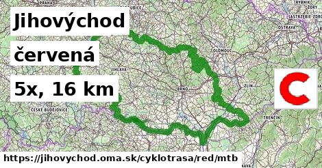 Jihovýchod Cyklotrasy červená mtb