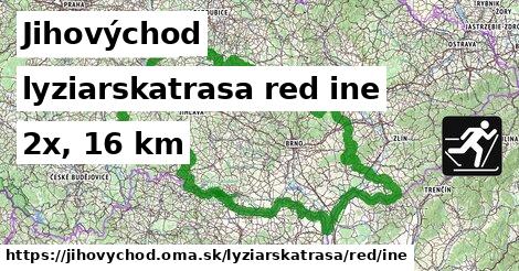 Jihovýchod Lyžiarske trasy červená iná