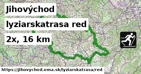 Jihovýchod Lyžiarske trasy červená 