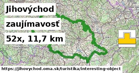 Jihovýchod Turistické trasy zaujímavosť 