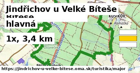 Jindřichov u Velké Bíteše Turistické trasy hlavná 