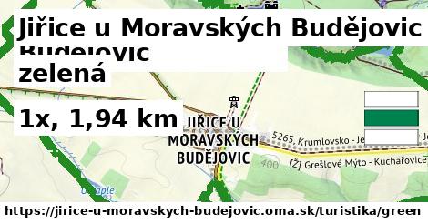 Jiřice u Moravských Budějovic Turistické trasy zelená 