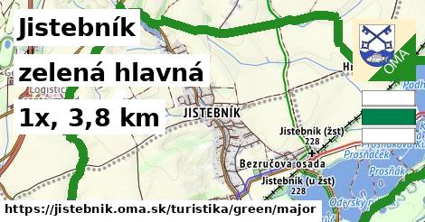 Jistebník Turistické trasy zelená hlavná