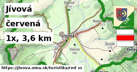Jívová Turistické trasy červená 
