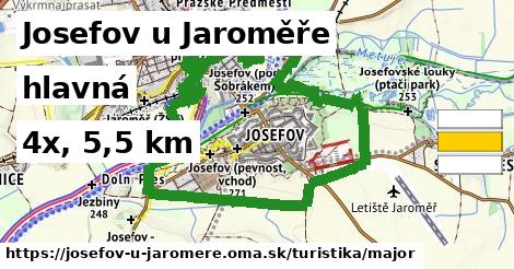 Josefov u Jaroměře Turistické trasy hlavná 